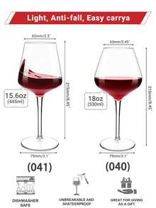 2/4/6PCS Floating Plastic Wine Glass Unbreakable Transparent Wine Glasses Tritan Plastic Dishwasher Glassware Suitable For Camping Parties - Transparent - View 6