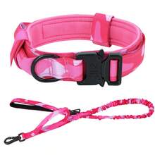 Purple Tactical Training Dog Collar With Leash, Premium Nylon Adjustable Dog Collar With Handle, Heavy Duty Metal Reinforced Buckle D Ring Soft Cotton Padding Military Training Collar Suitable For Medium And Small Dogs - Multicolor - View 12