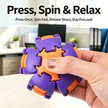 somoving Set Mainan Spinner Jari yang Dapat Berubah Bentuk (1/3/5 Buah), Mainan Gelisah Bulat Cetak 3D, Dua Mode Tekan & Putar, Mainan Meja Mekanik yang Menyenangkan, Hadiah untuk Remaja, Hadiah Pesta Halloween (Model Acak) - MultiWarna - View 8
