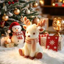 Christmas Scarf & Deer 3D Silicone Mold, Suitable For Aromatherapy Candles, Fragrance Diffuser Plaster, Handmade Soap, Resin Decor, Home Desktop Decoration, Party Setup, Craft Studio, Holiday Gift Making Tool, Easy Demolding Handmade Mold - Christmas Reindeer Silicone Mold - View 1