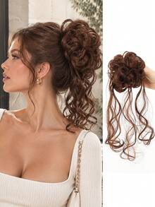 Women's Messy Curly Bun With Face-Framing Tendrils – A Chic, Effortlessly Elegant Hair Accessory Perfect For Everyday Wear, Dates, And Parties. - Multicolor - View 9