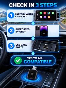 XF.Meraki Wireless CarPlay Adapter, Converts Wired CarPlay To Wireless, Auto Reconnect, Mini USB Adapter, Compatible With IPhone And Factory CarPlay Models - Wireless CarPlay Adapter - View 1