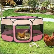 1pc Foldable Portable Pet Fence, Breathable Printed Pet Bed, Pet Whelping Box, Suitable For Large, Medium, Small Dogs, Cats, Rabbits Exercise, Indoor And Outdoor Use Pet Tent - Multicolor - View 9