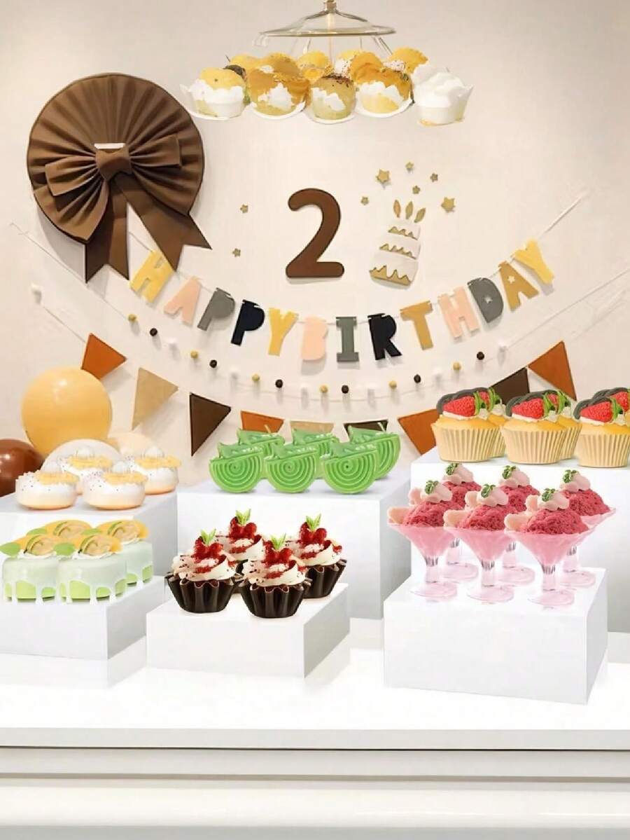 6/3pcs Set Stand Display Akrilik dengan Alas Putih Persegi, Platform Bertingkat Berbagai Ukuran yang Dapat Ditumpuk untuk Kue, Makanan Penutup, Cupcake, Perhiasan, dan Dekorasi, Cocok untuk Pesta, Pernikahan, Dekorasi Rumah, Konter Ritel, dan Pajangan Meja