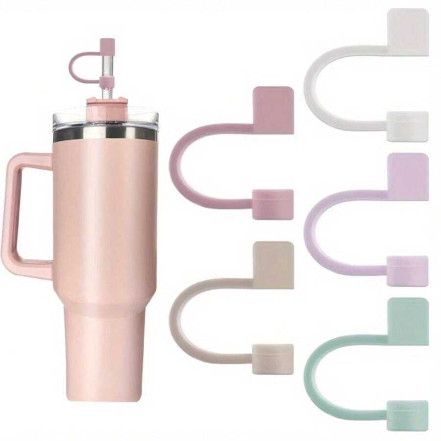 2 PCS Straw Cap Sets, Suitable For 20/30/40 Ounces Travel Cups, PVC Straw Cap Covers, Dust-Proof Beverage Accessories - Multicolor - View 1