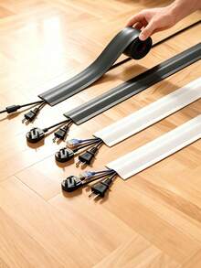 1 buah pelindung kabel lantai PVC 1 meter, selongsong kabel perekat diri, saluran kabel lunak, penutup kabel untuk rumah, kantor, meja, TV, komputer, selongsong kabel PVC untuk kabel lantai, pelindung kabel lantai lunak, penutup kabel, manajemen kabel lantai, pelindung kabel. - beraneka warna - View 7