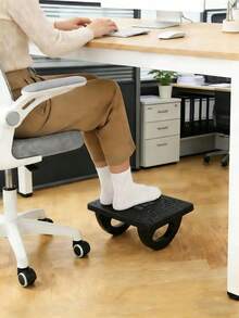 1Pc Ergonomic Under‑Desk Footrest With Massage Nubs, Rocking Design, Height Adjustable, Helps Prevent Leg‑Crossing, Relieves Leg Fatigue For Office, Living Room & Study, Ideal Christmas Gift For Colleagues & Friends - Black - View 13