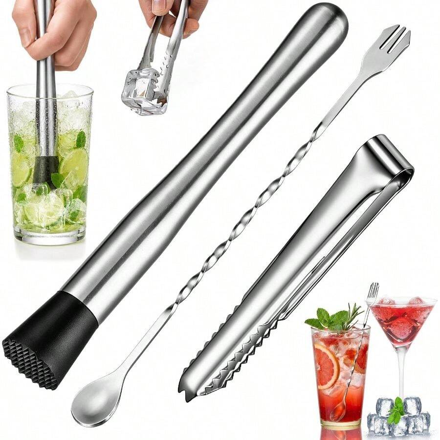 Cocktail Shaker, 3-Piece Cocktail Mixer Set - View 1