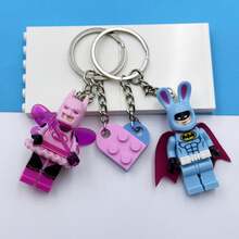 DOBBLE 1 Set 2pcs Exquisite Handmade 3D Fairy Star Pink Black Bat Magnetic Keychain, Y2K Bow Key Ring, Backpack Pendant Couple Keychain Gift - Multicolor - View 10