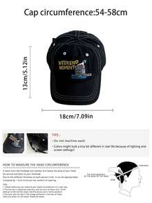 Unisex Floral Embroidered Baseball Cap, Soft Crown Face-Slimming Versatile Sun Protection Baseball Cap - Multicolor - View 4