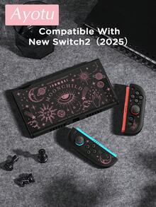 Ayotu 1pc Sun Moon Star Pattern Protective Case For Switch2/Switch NS/Switch OLED Game Console, New Generation TPU Soft Shell, Universal Game Controller Protective Cover, Switch Controller Protective Case, Switch Game Accessories, Anti-Drop, Anti-Slip, Anti-Scratch, Fashionable, Autumn Romantic/Back To School Gift/Valentine's Day Gift/Christmas Gift/Halloween Gift - Multicolor - View 17