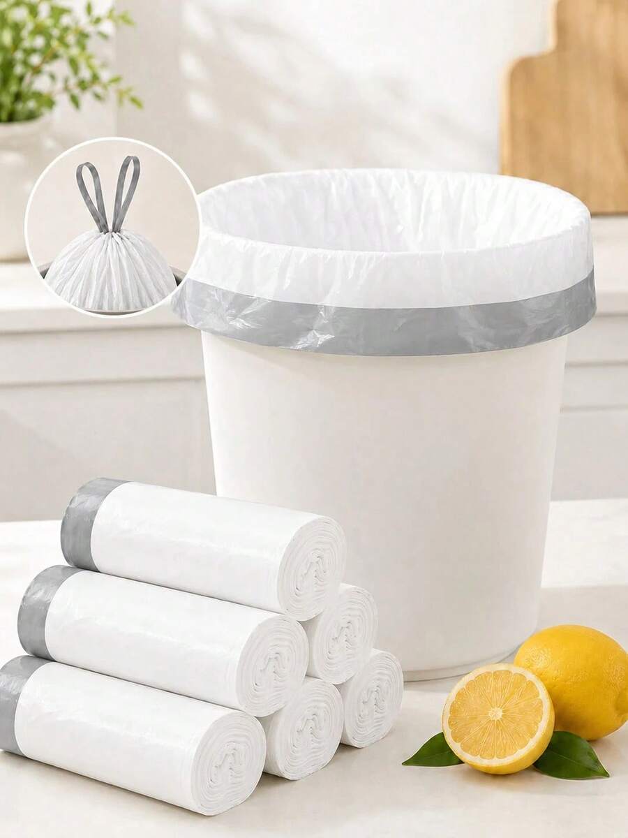 Drawstring Trash Bags Disposable Garbage Bags Back To School Dorm Use Suitable For Bathroom, Kitchen, Bedroom, Office, Apartment, Travel, Small Trash Cans And Daily Home Cleaning - Multicolor - View 1