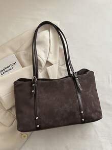 Premium Suede Pillow Bag For Women 2026 New Matte Patchwork Underarm Bag Large Capacity Shoulder Crossbody Bag - Coffee - View 6