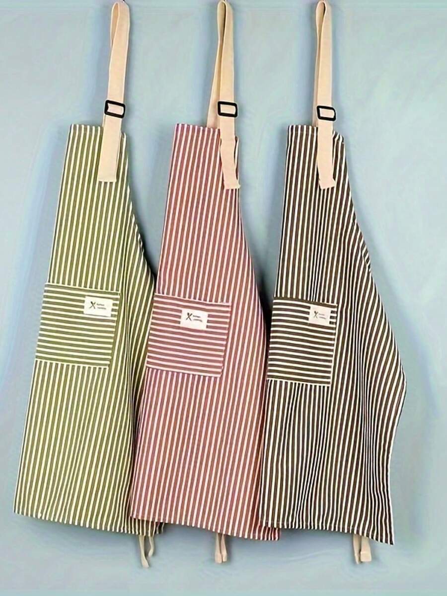 Plaid Waterproof Apron With Deep Pockets, Adjustable Neck And Waist Ties. Suitable For Baking, Grilling, Christmas Tree Decorating, Holiday Entertaining, Christmas Market Stalls, Barista And Hair Salon Work. Machine Washable, Unisex. - Multicolor - View 1