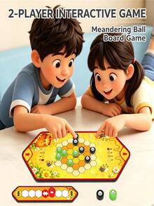 Children's Magnetic Curved Ball Magnetic Induction Chess Parent-Child Interactive Two-Player Competitive Board Game Toy - Multicolor - View 3