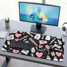Cartoon Medical Supplies Pattern Gaming Mouse Pad, Non-Slip Rubber Desk Mat, Smooth Glide Surface, Suitable For PC Laptop Office Home, Cute Abstract Art Decor, Back To School Supplies - A - View 9