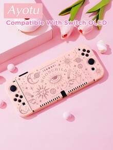 Ayotu 1pc Sun Moon Star Pattern Protective Case For Switch2/Switch NS/Switch OLED Game Console, New Generation TPU Soft Shell, Universal Game Controller Protective Cover, Switch Controller Protective Case, Switch Game Accessories, Anti-Drop, Anti-Slip, Anti-Scratch, Fashionable, Autumn Romantic/Back To School Gift/Valentine's Day Gift/Christmas Gift/Halloween Gift - Multicolor - View 21