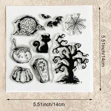 Halloween Clear Silicone Stamp, Pumpkin Witch Ghost For DIY Scrapbooking Card Making Journal Paper Craft Decor - Halloween-1 - View 27