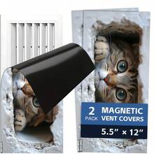 Fun Cartoon Animal Magnetic Ventilation Cover, 12 * 5.5 Inches And 15.5 * 8 Inches, Used As A Flexible PVC Sleeve Cover For Metal Floor, Wall, Ceiling Vents, Ventilation, And Odor Blockers To Prevent Foreign Objects From Falling Off - B - View 53