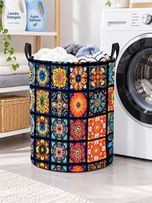 Dirty Clothes Storage Basket, Gift Storage, Suitable For Sofas, Toys, Bohemian Style, Suitable For Sofas, Toys, Living Room, Bathroom, Bedroom And Other Places, Storage Basket, Clips - Multicolor - View 3