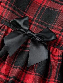 LUCKIE LABO 1pc Black & Red Plaid Bow Dress, Anti-Flea Pet Dog Clothes For Chihuahua Small Dogs, Fashionable Skirt Suitable For Cats & Dogs Indoor/Outdoor - Multicolor - View 8