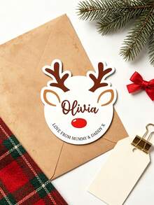 Personalized Christmas Gift Stickers, Customizable Text Holiday Labels, Perfect For Decorating Gift Wrappings, Envelopes And Candy/Snack Packaging. - Multicolor - View 8