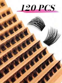 60pcs Reusable Natural Curly Eyelash Clusters DIY False Eyelashes Extension Fluffy Soft Comfortable - D - View 6