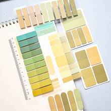 8 Sets Style 1 Set Ultra-Thin Index Tabs Labels PET Material Semi-Transparent Plastic Waterproof Sticky Notes Color Series Marker Stickers Student Textbook Record Tabs With Ruler Reading Book Memo Stickers School Supplies Office Document Tabs - one-size - View 3