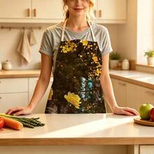 1pc Autumn Red Maple Forest Path Print Apron - Sleeveless Design, Durable & Comfortable Fit, Golden Red Maple Leaf Forest Road With Sunlight Piercing Through Trees Pattern, Suitable For Cooking, Baking And Home Cleaning, Household Cleaning, Housework Apron, Hand-Painted Handmade Gardening Apron, Atmospheric Autumn Harvest Festival Gift - Multicolor - View 8