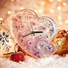 Double Heart & Round Clock Mold, Suitable For Epoxy Resin Casting, DIY Arabic Numeral Silicone Mold, Used For Wall Clocks, Handicrafts, Resin Casting, Perfect For Making Clock Gifts - Round Diamond Face Watch Mold - View 6