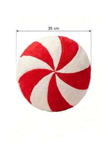 Christmas Round Throw Pillow, Red And White Candy Swirl Pattern Cushion, Soft Decorative Plush Pillow, Suitable For Christmas Home Party Sofa Decor - Multicolor - View 6