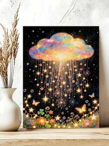 DIY Rainbow Cloud Stars Flowers (Frameless Or Framed 8x12 / 16x20 Inches) Paint By Numbers Kit(Acrylic) Arts & Crafts For Adult Beginners, Home Wall Decor, And Holiday Gifts - Sets - View 4