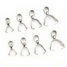 20pcs Silver Stainless Steel Embossed Pendant Connectors, For DIY Jewelry Making Bracelets Necklaces Earrings, Top Choice For Jewelry Lovers, Versatile For Daily Wear - Silver - View 6