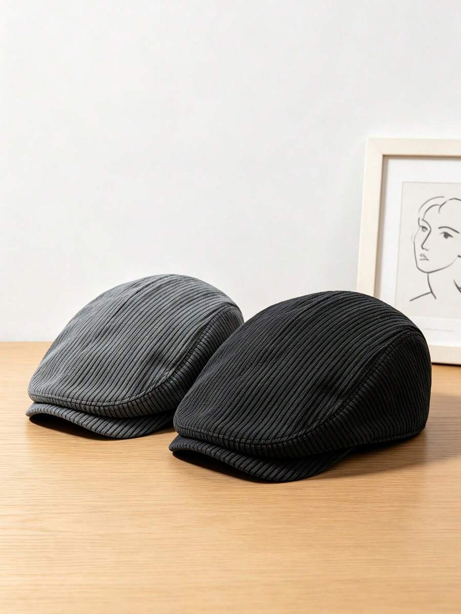 1 PC British Style Spring & Autumn Men's Gangster Octagonal Hat, Painter Hat, Newsboy Cap - Multicolor - View 1