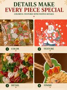 Christmas Poke Art Craft Kit For Kids,DIY Holiday Ornament Making Set With Colorful Mesh Pieces,Poke Stylus,Foam Pad & Hanging Strings,Christmas Gift - Multicolor - View 8