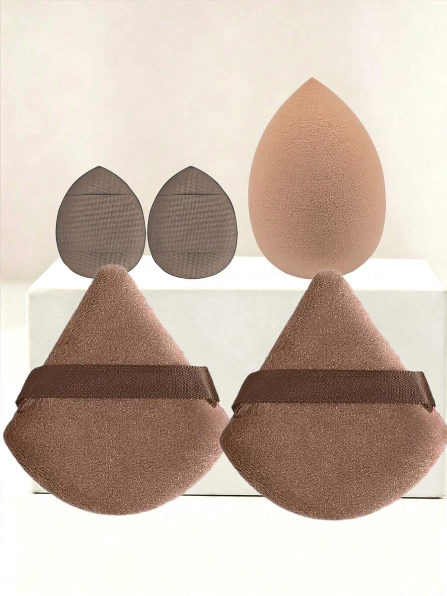 3PCS Makeup Sponges + 2PCS Makeup Powder Puffs Loose Powder Puff Pressed Powder Puff Setting Sponge Makeup Tools Makeup Supplies Soft Powder Puff Dry And Wet Dual-Use Powder Puff Cushion Multi-Functional Makeup Tool Suitable For Liquid Foundation Foundation And Concealer Suitable For All Skin Types Beauty Skincare Products