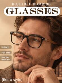 Blue Light-Blocking Glasses Featuring A Modern, Minimalist Design And An Included Case; They Reduce And Filter Screen-Emitted Blue Light, Making Them Ideal For Computer Users, Indoor Office Work, And Short-Term Outdoor Use. - Glasses [Vintage Style] - View 1