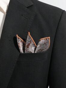1pc Men's Fashion Versatile Exquisite Paisley Pattern Pocket Square Handkerchief Suit Breast Pocket Square Suitable For Daily Business Banquet Matching - Multicolor - View 9