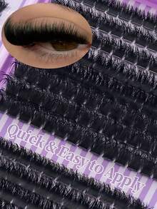 640 Clusters European & American Style Clump False Eyelashes Book, 8-16mm (0.31-0.63 Inches) Mixed Length Design, Segmented Eyelash Set, Multi-Length Combination For Natural Voluminous Layered Eye Makeup, Soft And Lightweight Lash Bundles To Enhance Eye Dimension, Suitable For Cat Eye, Manga Eye, Girl Group Style And European & American Style Makeup, Naturally Enlarges Eyes, Perfect For Beginners' Daily Eyelash Styling - D - View 6