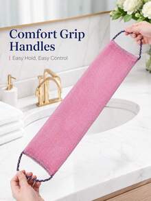1pc Exfoliating Bath Towel, Long Mesh Back Scrubber With Handle, Elastic Body Scrubbing Towel, Quick-Dry Bath Cloth, Deep Cleaning Mesh Bath Cloth, Suitable For Back, Body, Shower, Spa, Home, Gym, Travel, Mother's Day, Father's Day Gift - Multicolor - View 4
