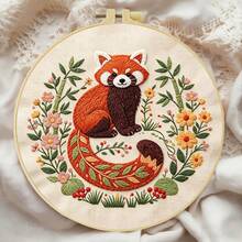 1PC 20*20cm/7.9*7.9in,Forest Animals Embroidery Kit, DIY Handmade Embroidery Set For Adult Beginners, Home Gift, Women's Sewing Gift, Including User Manual, Printed Pattern Fabric, Embroidery Frame, Needle And Thread. - 20*20cm/7.9*7.9in - View 14