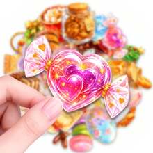 50pcs Dessert Food Watercolor PET Stickers, Suitable For Laptop, Water Bottle, Luggage, Helmet, Notebook And Other DIY Creative Toys - Multicolor - View 7