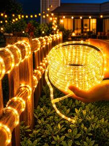 100ft Outdoor LED Light Strip, 720 LED Beads, Connectable, Flexible Tube, 8 Modes, LED Light Strip For Party Decoration, Christmas Atmosphere String Lights, Yard Decoration, Tree Wrap Lights, Christmas Decor, Home Atmosphere String Lights, Suitable For Fireplace, Porch, Patio, Halloween And Outdoor Lighting - One Size - View 5