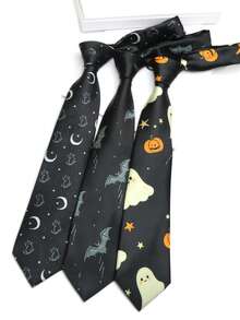 1pc Animal Pattern Funny Tie For Men & Women Suitable For Party Casual Street Daily Wear - Multicolor - View 1