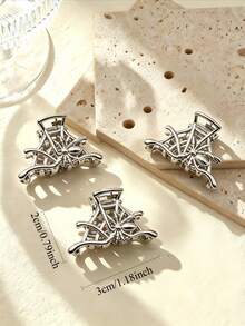 3pcs Metal Black Spider Web Hair Clips Skeleton Hand Hair Clips Gothic Style Accessories For Women Girls Thick Hair Hair Clips - 3pc Style 2 - View 10