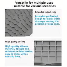 Wavy Silicone Soap Drain Mat, Non-Slip Multi-Function Splash-Proof Soap Holder, Kitchen Bathroom Sink Soap Dish Sponge Water Collection Pad - Multicolor - View 12