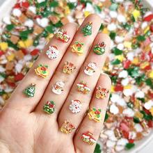 20/50/100pcs Christmas Resin Mini Charms, Santa Claus, Reindeer, Christmas Tree DIY Cream Glue Phone Case Hair Clip Sticker Material - Random Mix - Multicolor - View 5