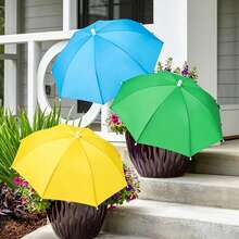 4 Packs 23.6in Adjustable Plant Shade Umbrella,4‑Color Rust‑Resistant Sun Protection For Potted Plants - 1Set - View 3