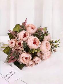 Artificial Peony Bouquet – Perfect For DIY Crafts, Weddings, And Home Or Outdoor Decor! - Multicolor - View 6