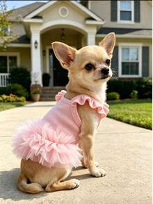 1pc Thickened Fleece Glitter Ballet Sister Dress Dog & Cat Pet Clothing - Pink - View 3